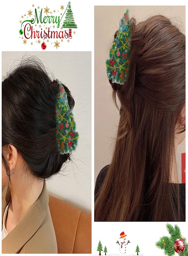 ZEYER Christmas Hair Clips Christmas Green Claw Clips Christmas Tree Hair Claw Clips for Thin/Thick Hair Style Acrylic Hair Accessories for Women Christmas Decor 1PCS - Image 5