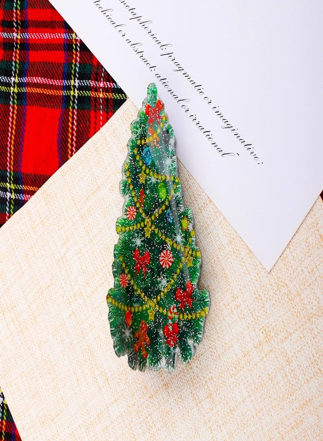 ZEYER Christmas Hair Clips Christmas Green Claw Clips Christmas Tree Hair Claw Clips for Thin/Thick Hair Style Acrylic Hair Accessories for Women Christmas Decor 1PCS - Image 2
