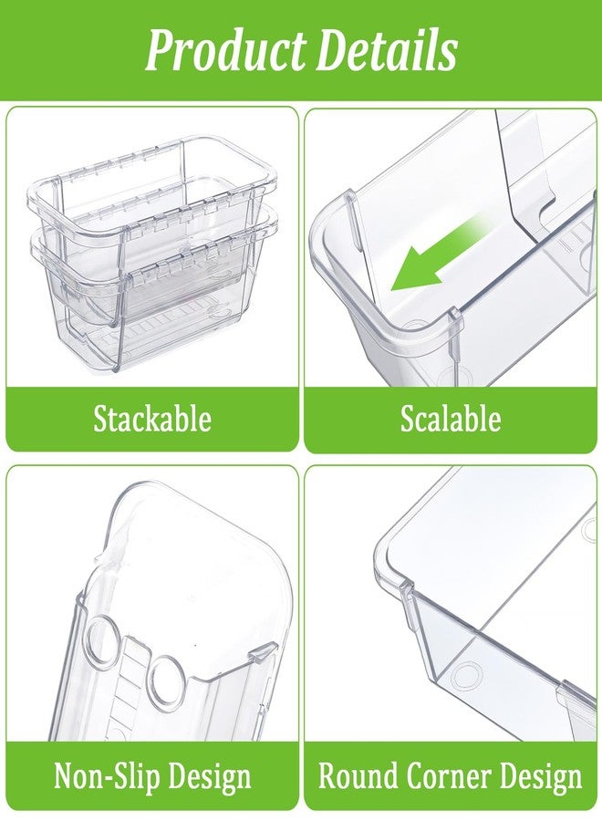 xozeooeu 15-Piece Extendable Drawer Organizer Set, 2-Size Adjustable Clear Plastic Storage Bins for Bathroom Vanity, Makeup, Kitchen Utensils & Office Supplies - Image 3