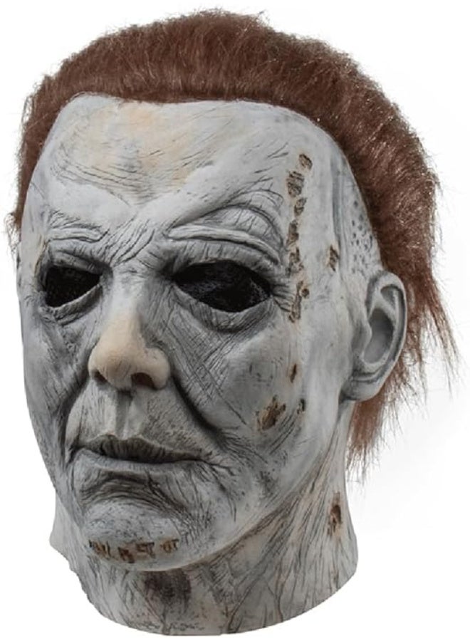 HI-FINE Halloween Michael Myers Mask, Scary Halloween Mask with Glowing Green Eyes, Creepy Cosplay Mask, Perfect for Gothic Themed Parties - Image 3