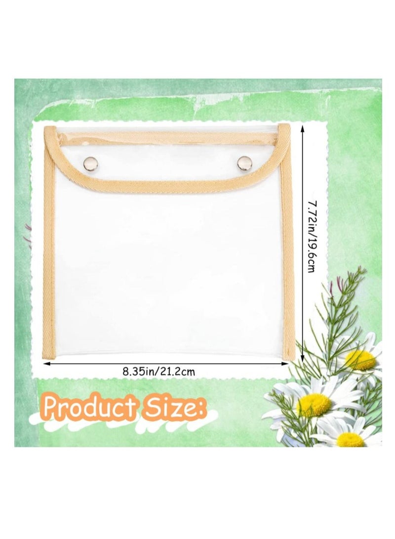 Loquat 2 Pack Transparent Pencil Stationery Storage Bag, Large Capacity Student PVC Snap File Bag, Multipurpose Travel Marker Bags for Office Supplies Accessories - Image 2