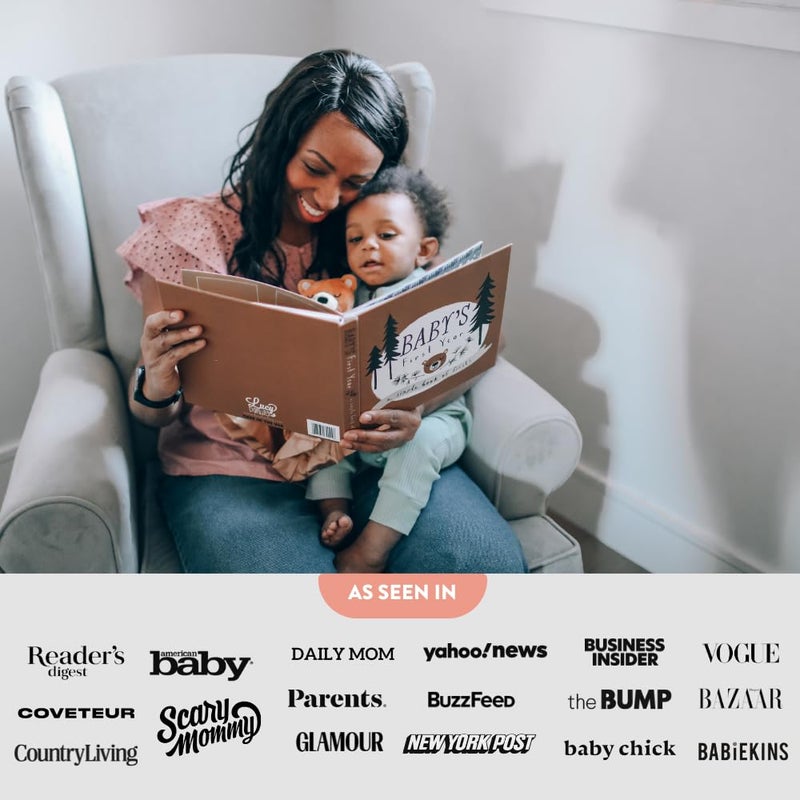 Lucy Darling Lucy Darling Baby Memory Book, Themed Baby First Year Book, First 5 Years Journal & Photo Album for Baby Boy/Girl, Keepsake Books, Gender Neutral Memories & Milestone Book, Mom Gift - Little Camper  - Image 5