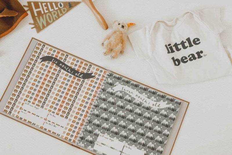 Lucy Darling Lucy Darling Baby Memory Book, Themed Baby First Year Book, First 5 Years Journal & Photo Album for Baby Boy/Girl, Keepsake Books, Gender Neutral Memories & Milestone Book, Mom Gift - Little Camper  - Image 4
