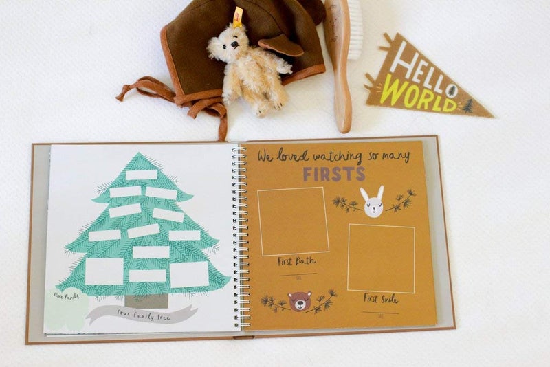 Lucy Darling Lucy Darling Baby Memory Book, Themed Baby First Year Book, First 5 Years Journal & Photo Album for Baby Boy/Girl, Keepsake Books, Gender Neutral Memories & Milestone Book, Mom Gift - Little Camper  - Image 3