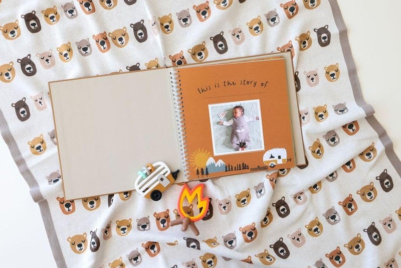 Lucy Darling Lucy Darling Baby Memory Book, Themed Baby First Year Book, First 5 Years Journal & Photo Album for Baby Boy/Girl, Keepsake Books, Gender Neutral Memories & Milestone Book, Mom Gift - Little Camper  - Image 2