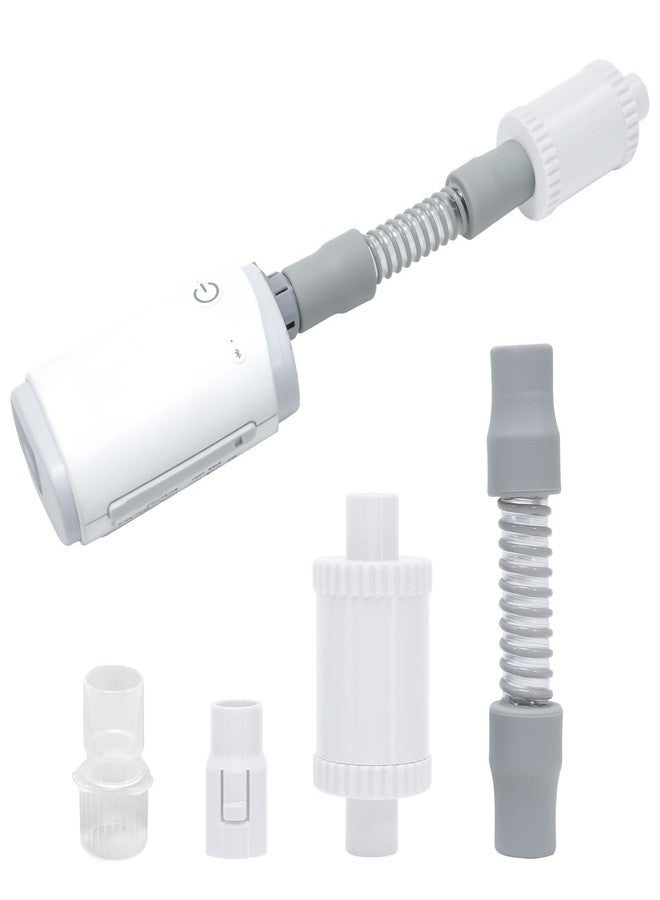 كاتم صوت جهاز التنفس CPAP لجهاز AirMini مع محول خرطوم CPAP، إسفنجة ماصة للضوضاء، نوم هادئ أثناء السفر، مانع لتسرب الهواء - المحول مناسب للأنابيب القياسية العالمية بقطر 22 مم - Image 1
