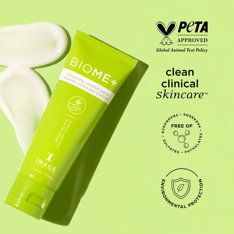 IMAGE Skincare BIOME+ Cleansing Comfort Balm, Microbiome Friendly Gentle Cleanser, Reduces Moisture Loss, 1.7 fl oz - Image 5