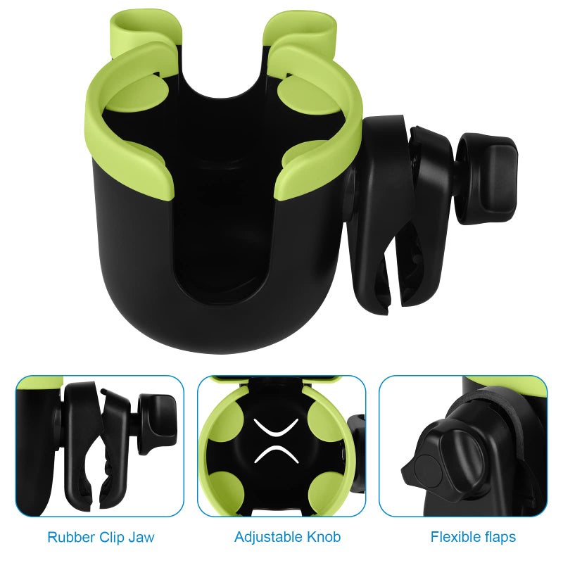 Accmor Stroller Cup Holder with Phone Holder, Bike Cup Holder, Universal Cup Holder for Uppababy Nuna Doona Strollers, 2-in-1 Cup Phone Holder for Stroller, Bike, Wheelchair, Walker, Scooter - Image 4