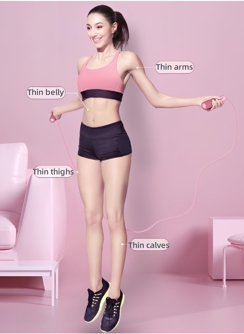 Generic Professional Steel Wire Jump Rope, Adjustable Steel Cable And Ball Bearing High Speed ​​Jump Rope, 3M Rope Length and 360°Rotate for Indoor Outdoor Exercise For Skipping Workout, Fitness, Sports (Pink)  - Image 2