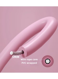 Generic Professional Steel Wire Jump Rope, Adjustable Steel Cable And Ball Bearing High Speed ​​Jump Rope, 3M Rope Length and 360°Rotate for Indoor Outdoor Exercise For Skipping Workout, Fitness, Sports (Pink)  - Image 3
