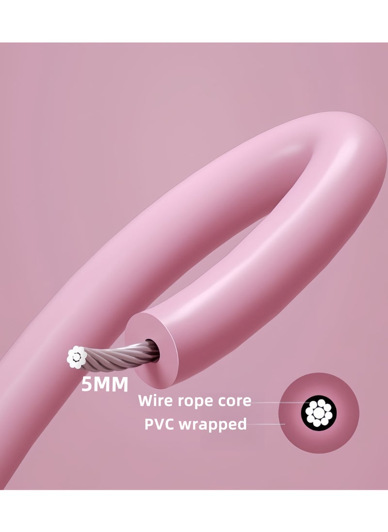 Generic Professional Steel Wire Jump Rope, Adjustable Steel Cable And Ball Bearing High Speed ​​Jump Rope, 3M Rope Length and 360°Rotate for Indoor Outdoor Exercise For Skipping Workout, Fitness, Sports (Pink)  - Image 3