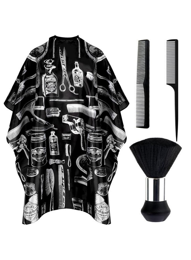 FEBSNOW Hair Cutting Cape Kit,Professional Barber Cape with Neck Duster Brush for Adults Waterproof Hairdressing Salon Cape with Adjustable Closure Snap Salon Barber Supplies - Image 1