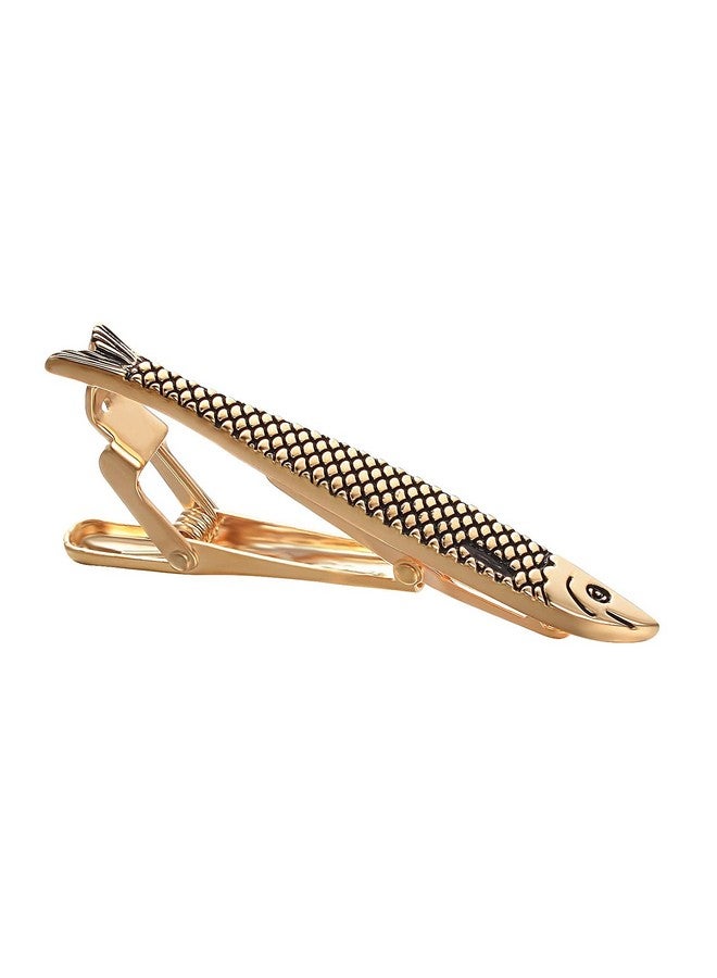 Yoursfs Fish Tie Clips For Men Unique Skinny Tie Pins And Clips For Men Black And Gold Men'S Clothing Accessories - Image 3