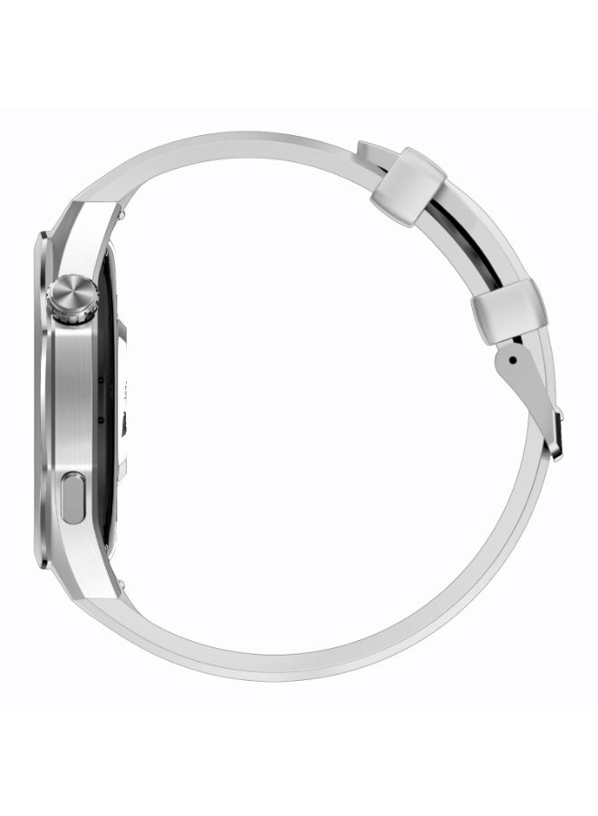 جي تاب ساعة ذكية G-Tab GTR5 بشاشة AMOLED مقاس 1.43 بوصة مع كابل شحن مغناطيسي مقاوم للماء حتى 3 ATM، مصممة للسيدات والرجال، باللون الفضي - Image 3