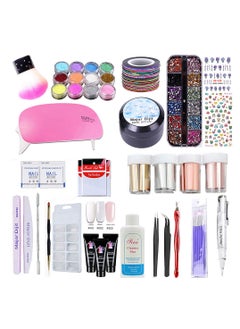 Nail Art Set UV Nail Lamp Base&Top Coat Glue Dipping Powder Rhinestones Manicure Tools