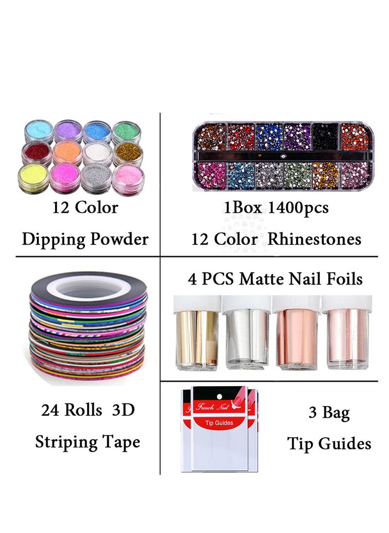 MAJOR DIJIT - Nail Art Set UV Nail Lamp Base&Top Coat Glue Dipping Powder Rhinestones Manicure Tools - Image 1