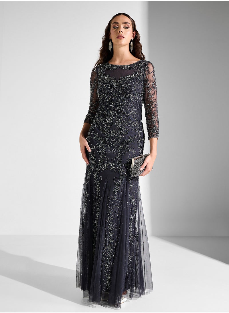Namshi x Beaded Evening Dress  - Image 1