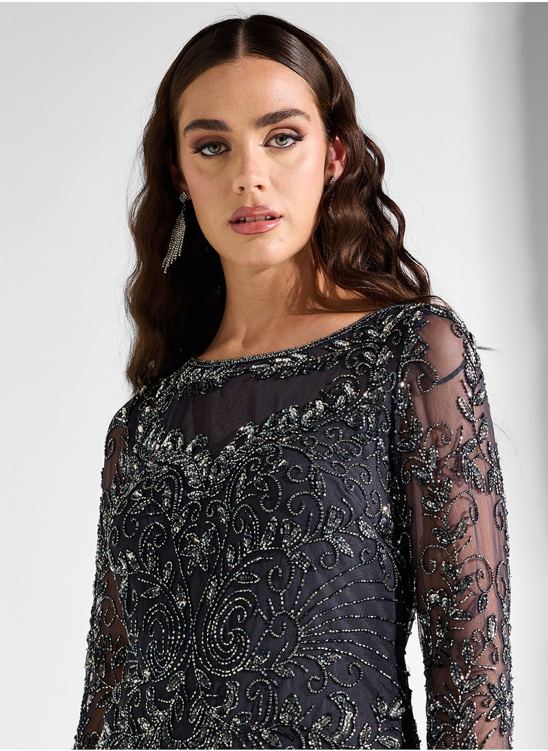 Namshi x Beaded Evening Dress  - Image 3