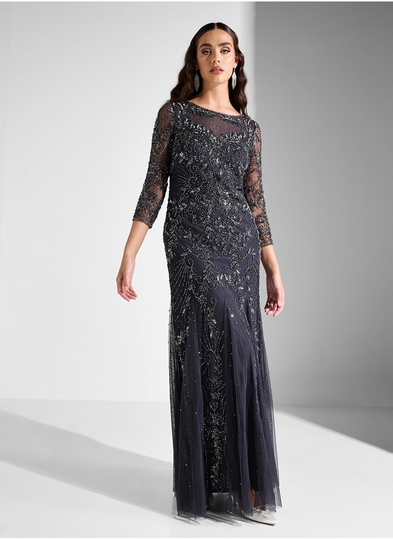Namshi x Beaded Evening Dress  - Image 5