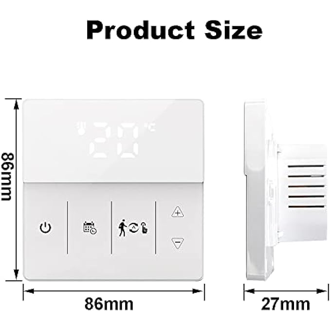 PROGRAMMABLE SMART THERMOSTAT GAS BOILER/ELECTRIC FLOOR HEATING TEMPERATURE CONTROLLER WIFI VOICE APP CONNECT (WHITE GAS BOILER HEATING) - Image 2