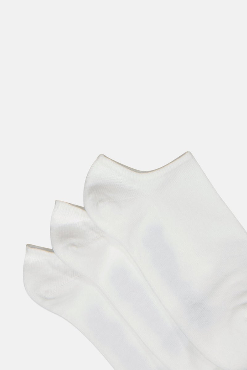 Reebok Men 3 Pairs Brand Logo Low Cut Socks, White - Image 2