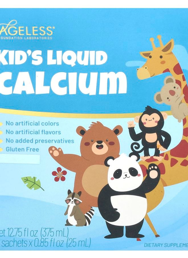 Ageless Foundation Laboratories - Kid's Liquid Calcium 15 Sachets 0.85 fl oz (25 ml) Each - Image 1