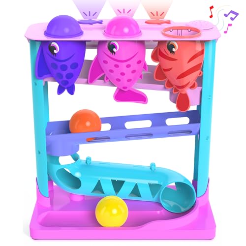 Move2Play Feed The Fish  30 FinTastic Songs  Phrases  Baby  Toddler Musical Toy  First Birthday Present for 1 Year Old  Ages 624 Months  Boy  Girl Ball Drop Toy - Image 1