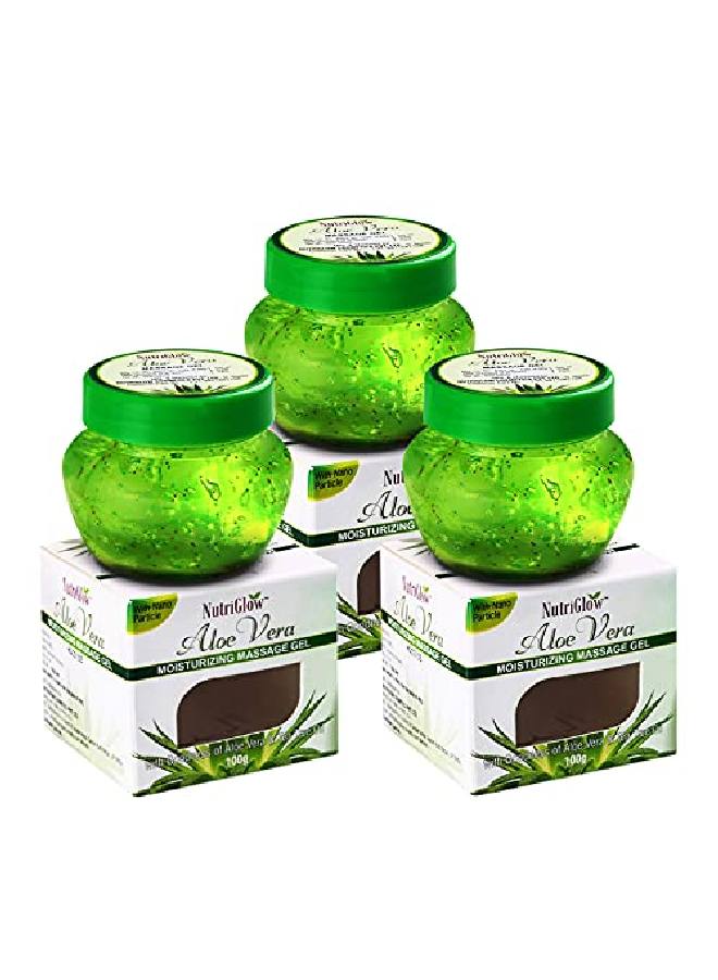 NUTRIGLOW Aloe Vera Gel Great For Face Hair Acne Sunburn Bug Bites Rashes Glowing and Radiant Skin Hydrating Gel Relieves Itchy & Irritated Skin Non Sticky 100gm Each Pack of 3 - Image 2
