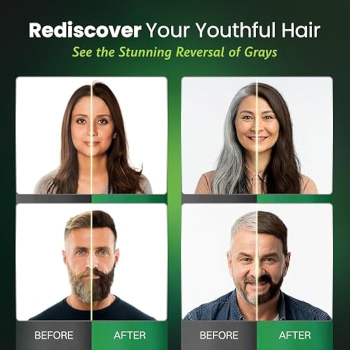 BIOGREEN ROOTS Ammonia-Free Herbal Hair Shampoo - Covers Gray Hair for Men & Women - Natural Color & Nourishment - No Skin Stains - Dark Brown (20 sachets x 25 ml) - Image 3