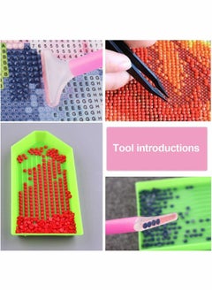 Y&D 24 Pieces Diamond Painting Accessories Kit Including 6 Stitch Pen, 2 Tweezers, 10 Glue, 5 Plastic Tray and 1 Piece Embroidery Box  - Image 3