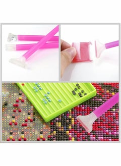 Y&D 24 Pieces Diamond Painting Accessories Kit Including 6 Stitch Pen, 2 Tweezers, 10 Glue, 5 Plastic Tray and 1 Piece Embroidery Box  - Image 4