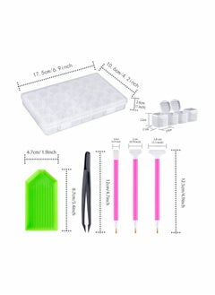 Y&D 24 Pieces Diamond Painting Accessories Kit Including 6 Stitch Pen, 2 Tweezers, 10 Glue, 5 Plastic Tray and 1 Piece Embroidery Box  - Image 5