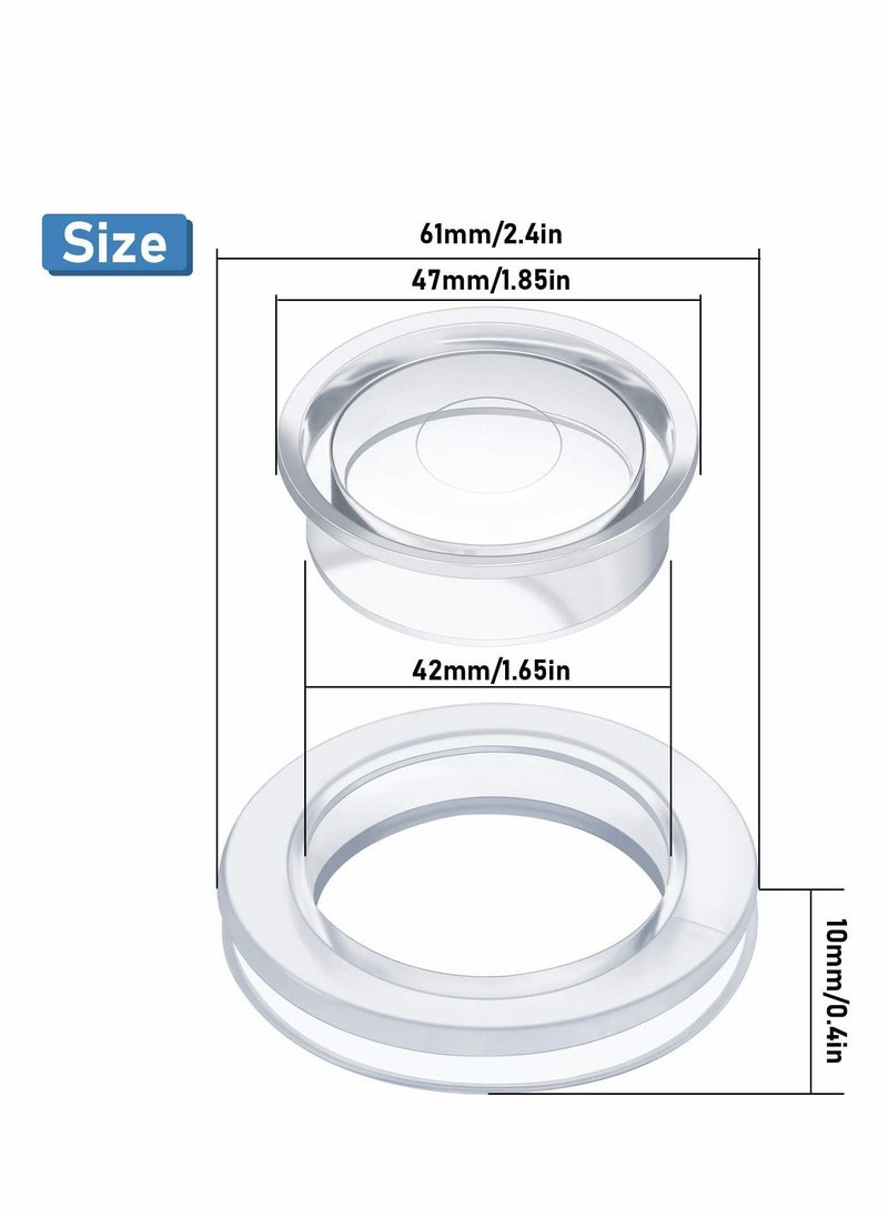 Generic - 2 Inch Patio Table Umbrella Hole Ring, Outdoor Garden Table Umbrella Ring, With Cap Cover, Transparent Silicone, Used for Outdoor Patio Garden Beach Table Umbrella Stopper (Clear,4 Pcs) - Image 1