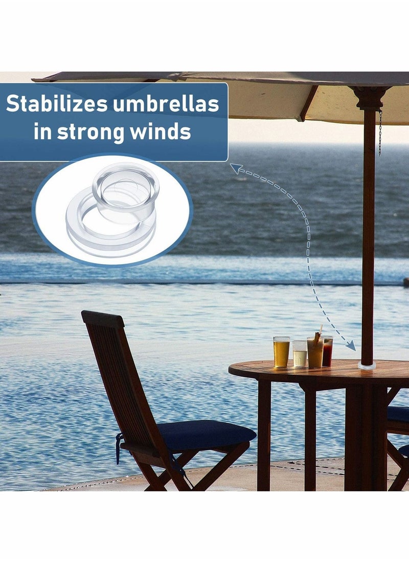 Generic - 2 Inch Patio Table Umbrella Hole Ring, Outdoor Garden Table Umbrella Ring, With Cap Cover, Transparent Silicone, Used for Outdoor Patio Garden Beach Table Umbrella Stopper (Clear,4 Pcs) - Image 1