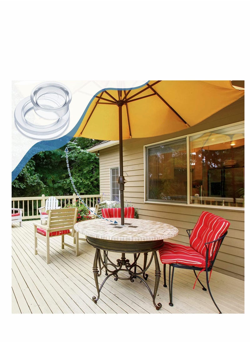 Generic - 2 Inch Patio Table Umbrella Hole Ring, Outdoor Garden Table Umbrella Ring, With Cap Cover, Transparent Silicone, Used for Outdoor Patio Garden Beach Table Umbrella Stopper (Clear,4 Pcs) - Image 1