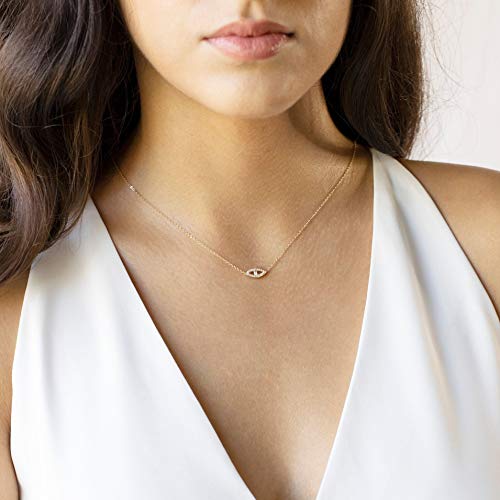 BENEIGE Gold Necklace for Women Dainty 14K Gold Plated Evil Eye Necklace Handmade Everyday Necklace for Women Minimalist Jewelry - Image 2