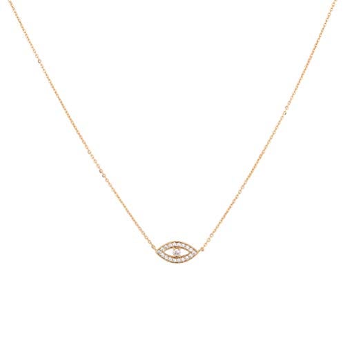 BENEIGE Gold Necklace for Women Dainty 14K Gold Plated Evil Eye Necklace Handmade Everyday Necklace for Women Minimalist Jewelry - Image 1