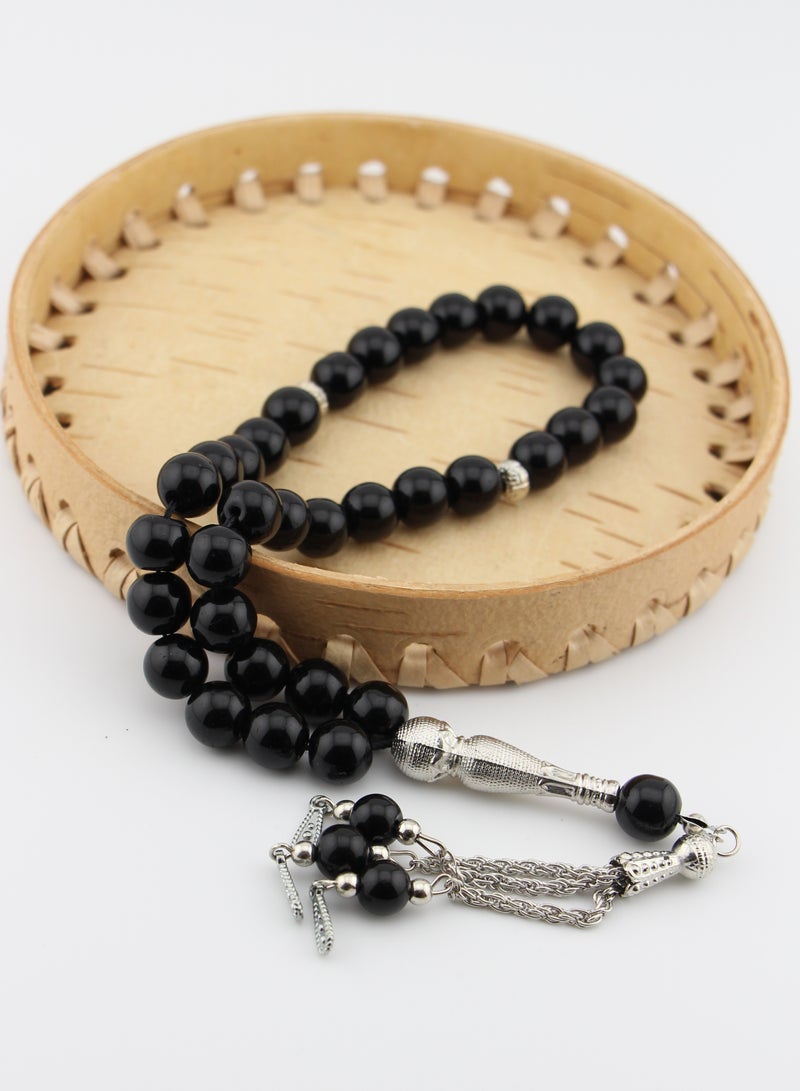 مجموعة كامين مسبحة من العقيق الأسود - Image 2