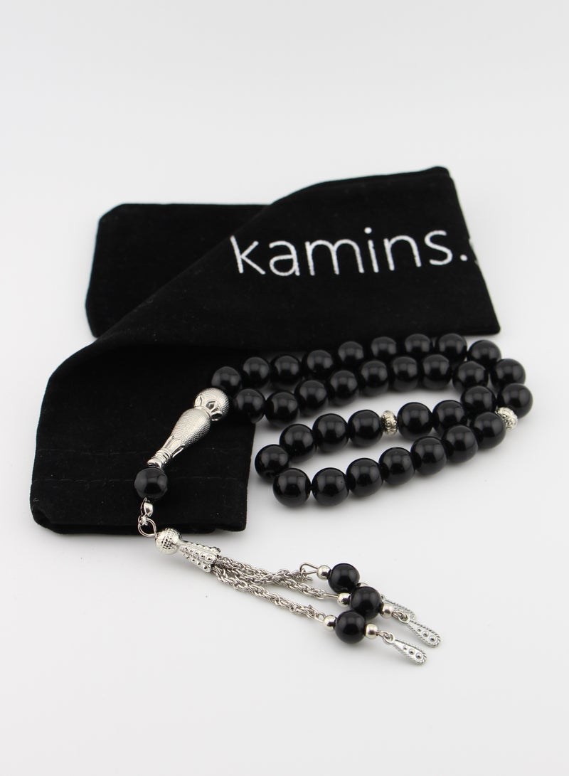 مجموعة كامين مسبحة من العقيق الأسود - Image 4