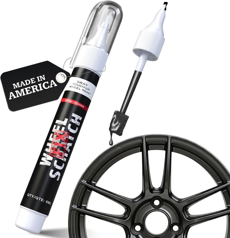 Wheel Scratch Fix ® Grey Magic Car Scratch Remover Pen - Alloy Wheel Touch Up Paint Pen for Cars, Curb Rash Removal with Fast-Drying & Long-Lasting OEM Finish, Vehicles Rim Repair Paint for Chip (Anthracite (Pen Only)) - Image 1