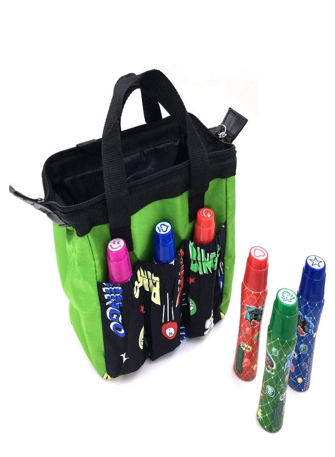 Tapp Collections Bingo Dauber 6 Pockets Tote Bag - Space Ball Design/Purple - Image 3