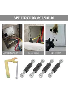 Y&D Junction Box Repairer, 86 Type Cassette Repair Device Screwdriver Tool Kit for Fix Wonky And Sunken Outlets, Electrical Repair, 10 Screws and 1 Wrench (Black)  - Image 2