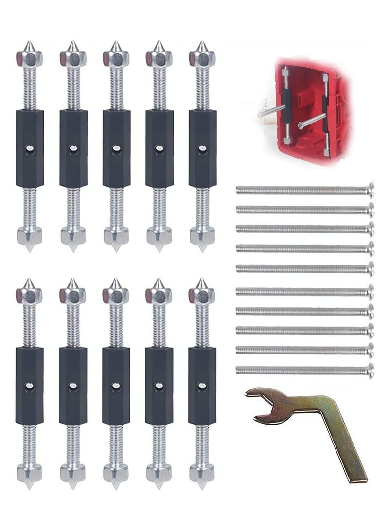 Y&D Junction Box Repairer, 86 Type Cassette Repair Device Screwdriver Tool Kit for Fix Wonky And Sunken Outlets, Electrical Repair, 10 Screws and 1 Wrench (Black) - Image 1
