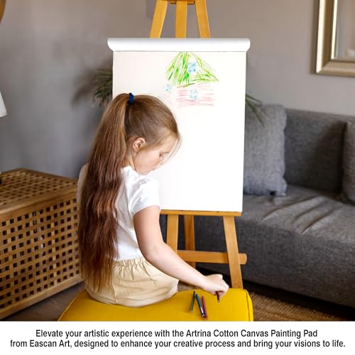True Flair 100% Cotton Canvas Pad for Painting, 10 Sheets Pure White, Best for Acrylic & Oil Painting (12 x 16 inch) - Image 3