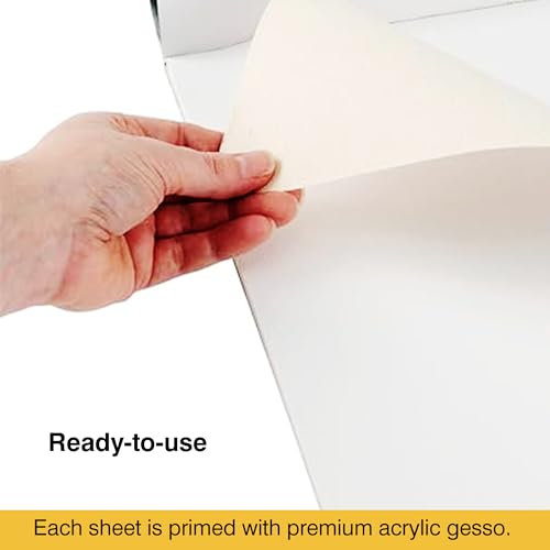 True Flair 100% Cotton Canvas Pad for Painting, 10 Sheets Pure White, Best for Acrylic & Oil Painting (12 x 16 inch) - Image 4