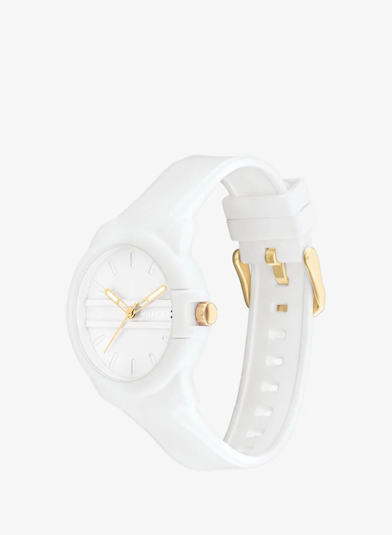 Tommy Hilfiger  Womens Analog Quartz Watch With White Silicone Bracelet - 1782687 for Women | Best Price UAE