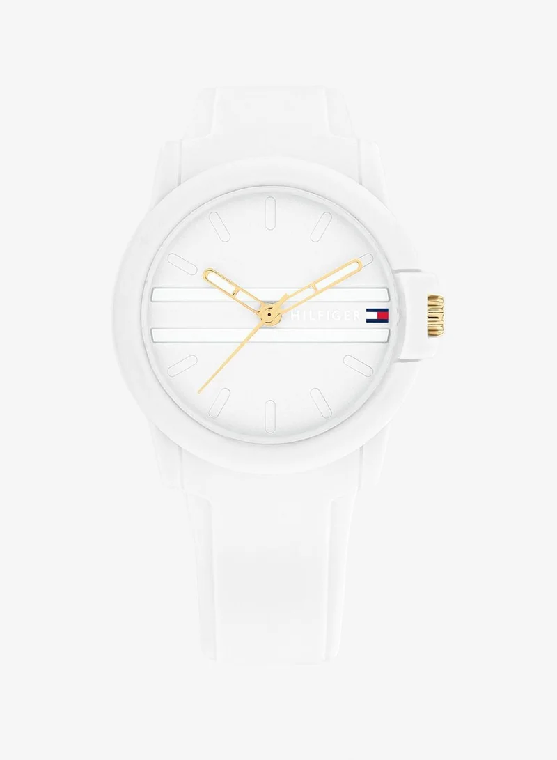 TOMMY HILFIGER Womens Analog Quartz Watch With White Silicone Bracelet - 1782687