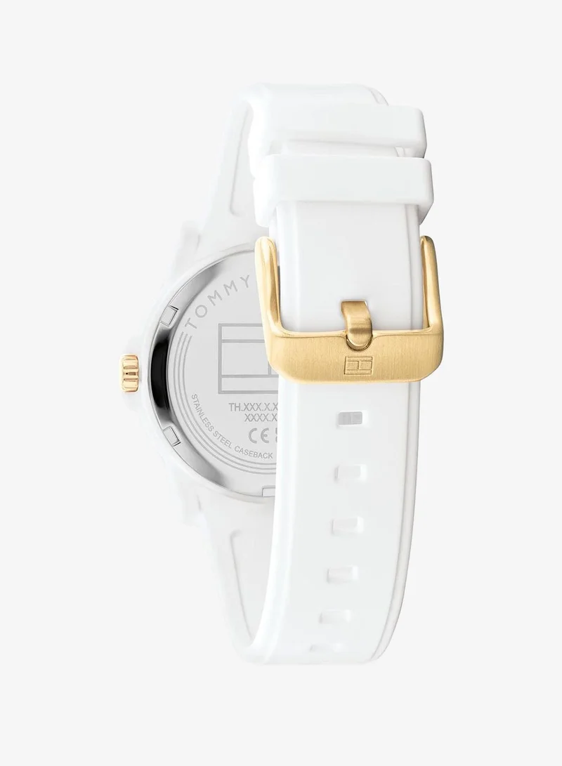 TOMMY HILFIGER Womens Analog Quartz Watch With White Silicone Bracelet - 1782687
