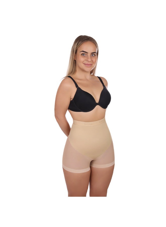 Sedra Shapely High-waisted women's shapewear shorts for slimming and tummy control, seamless shapewear with comfortable compression to define the waist and thighs, soft and discreet design under clothing, beige - Image 2