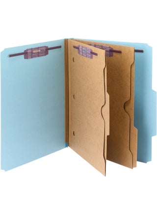 Smead Pressboard Classification File Folder with SafeSHIELD Fasteners, 2 Pocket Dividers, 2" Expansion, Letter Size, Blue, 10 per Box (14081) - pzsku/Z1D8D59CC3EA22D4FED9CZ/45/1749888712/12f5325a-628b-4bc7-b6d6-3bf4ca47dd38